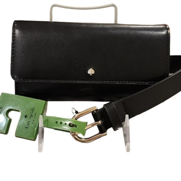 kate spade Handbags - Kate Spade leather belt bag, black, NWT, L/XL, 48", gold hardware